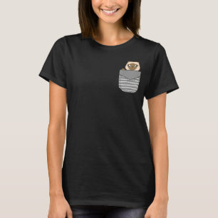 Cute Baby Siamese Cat In Pocket T-Shirt