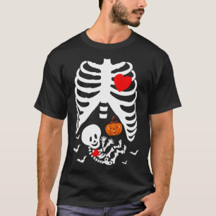 Cute Baby Skeleton Pregnancy Announcement Happy Ha T-Shirt