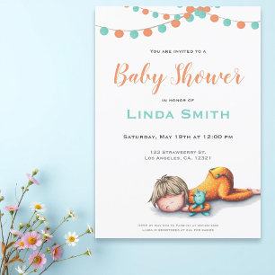 Cute Baby Sleeping Baby Shower Invitation