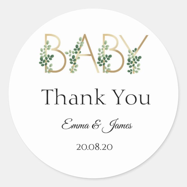 Cute Baby Slogan Baby Shower Thank You Sticker (Front)