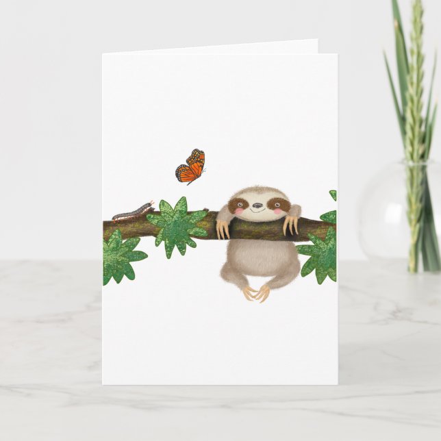 Cute baby sloth blank card (Front)