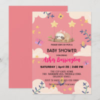 Cute Baby sloth butterfly flower baby shower party