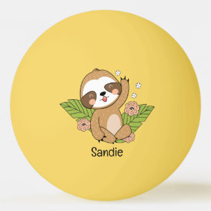 Cute Baby Sloth Custom Name Ping Pong Ball