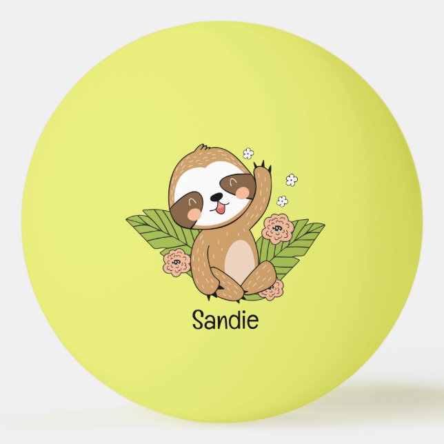 Cute Baby Sloth Custom Name        Ping Pong Ball (Front)