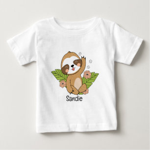 Cute Baby Sloth Custom Name       T-Shirt