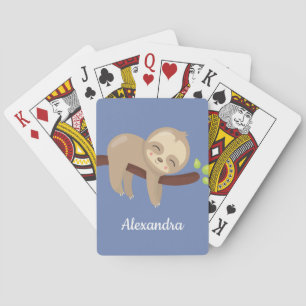 Cute Baby Sloth in Tree Animal Playing Cards