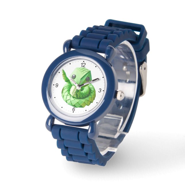 Cute Baby Snake Chinese New Year Origami Kids W2 Watch (Angle)