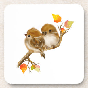 Cute Baby Sparrows  Coaster