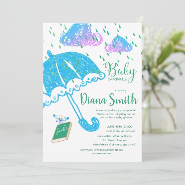 Cute Baby Sprinkle Shower Invitation (Standing Front)