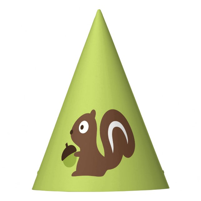 Cute Baby Squirrel Design Party Hat (Front)