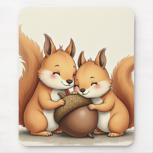 cute baby squirrel mouse pad (Front)
