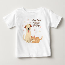 Cute Baby T-Shirt with Dog & Cat