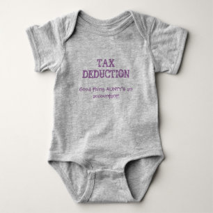 Cute Baby "Tax Deduction"  AUNTY' Accountant Quote Baby Bodysuit