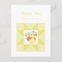 Cute Baby Thank You Yellow Bear Quilt Pattern