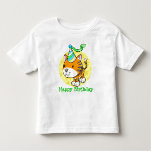 Cute Baby Tiger Cub Happy Birthday  T-Shirt