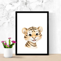 Cute Baby Tiger Nursery print Jungle Safari Animal