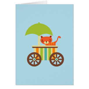 Cute Baby Tiger on Ice Cream Cart Kids Gifts