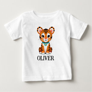 Cute Baby Tiger Personalised Baby T-Shirt