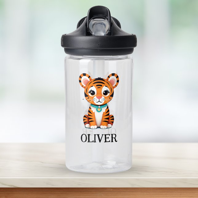 Cute Baby Tiger Personalised Water Bottle (Creator Uploaded)