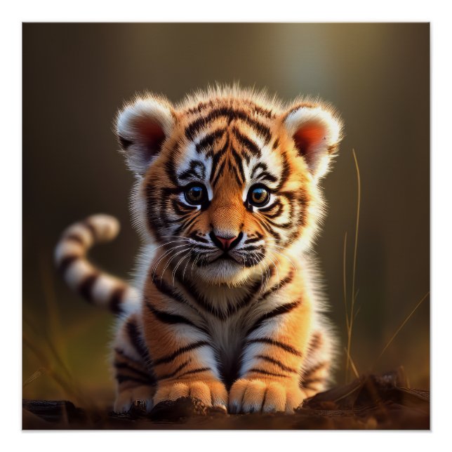 Cute Baby Tiger Poster (Front)