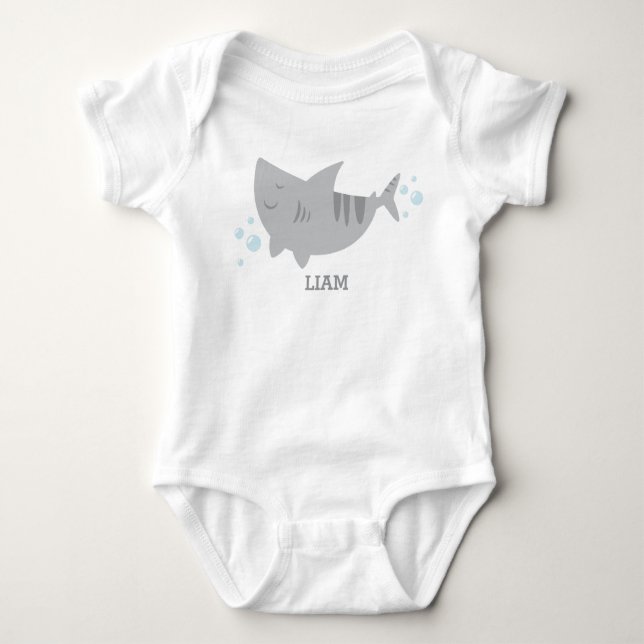 Cute Baby Tiger Shark Onsie T-Shirt Bodysuit (Front)