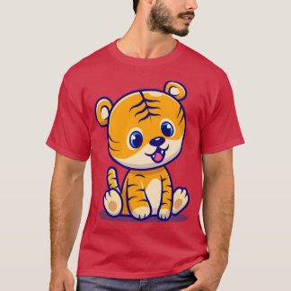 Cute Baby Tiger Sitting Cartoon1 T-Shirt