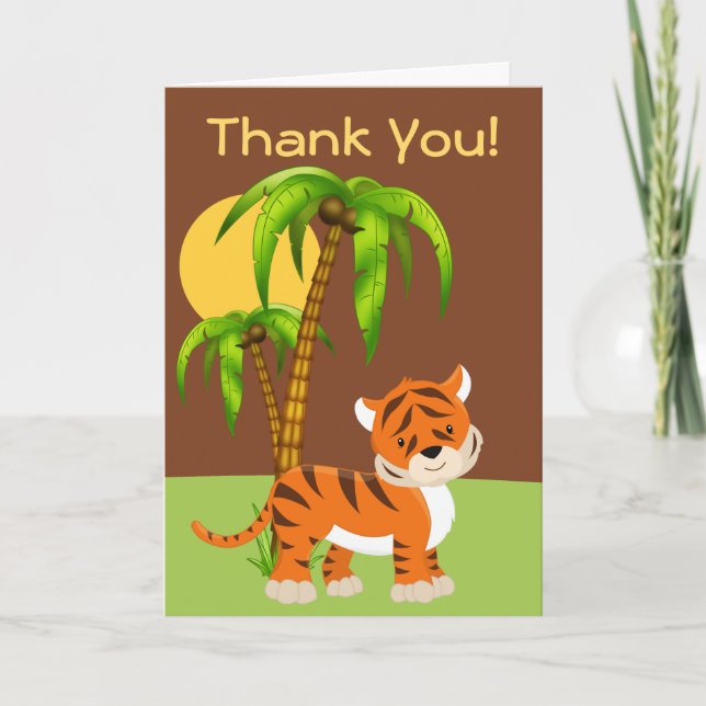 Cute Baby Tiger Thank You Card (Front)