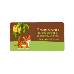 Cute Baby Tiger Thank you Label