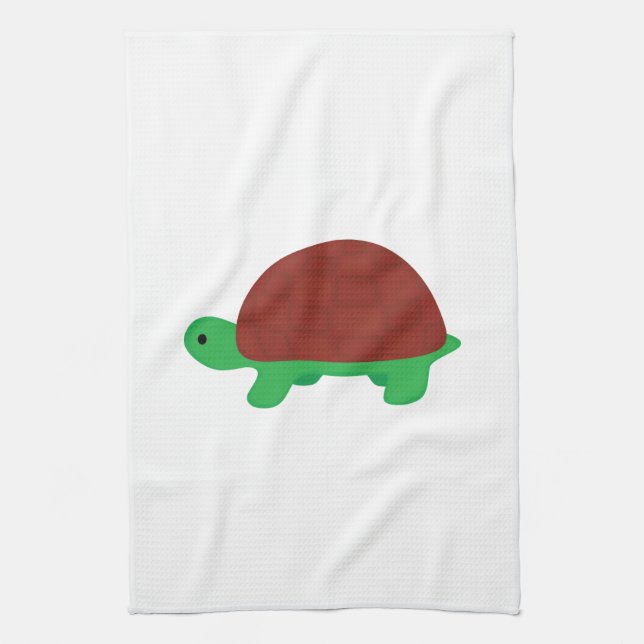 cute baby tortoise tea towel (Vertical)