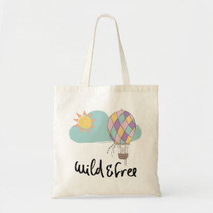 cute baby tote mouse in balloon Wild and free Bag
