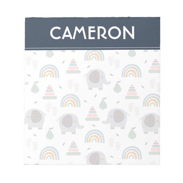 Cute Baby Toy Pattern Notepad (Front)