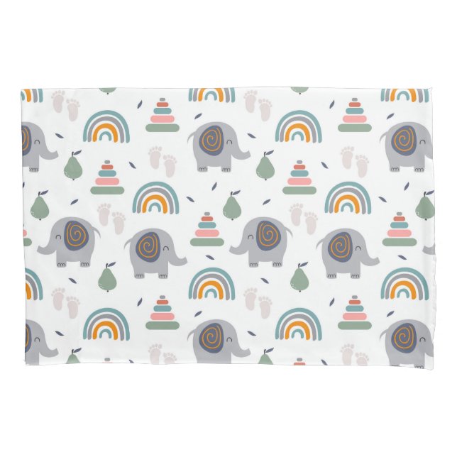 Cute Baby Toy Pattern Pillowcase (Front)
