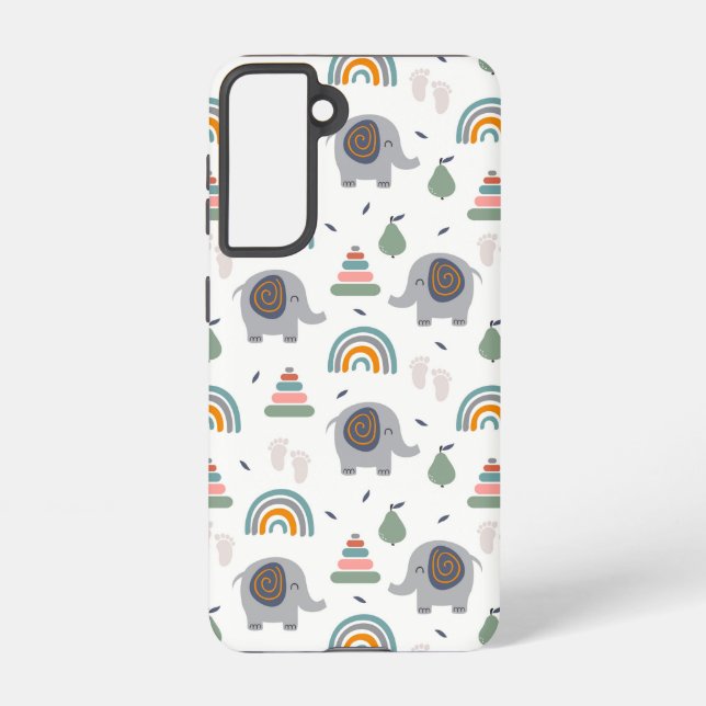 Cute Baby Toy Pattern Samsung Galaxy S21 Case (Back)