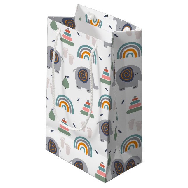 Cute Baby Toy Pattern Small Gift Bag (Front Angled)