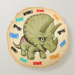 Cute Baby Triceratops RAWR Pillow