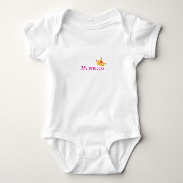 Cute baby undershirt with phrase (My Princess) on  Bodysuit (Front)