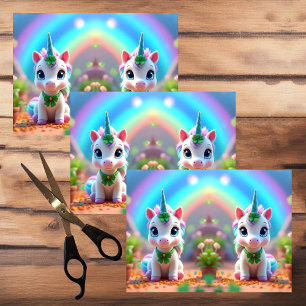 Cute baby unicorn and rainbow, girls  tissue paper