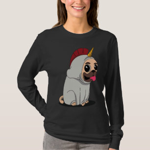Cute Baby Unicorn Pug Dog Classic T-Shirt 501