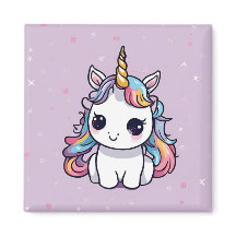 Cute Baby Unicorn Rainbow Mane Lavender Stars