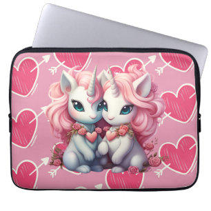 Cute Baby Unicorns Cpuple for Valentine's Day Gift Laptop Sleeve