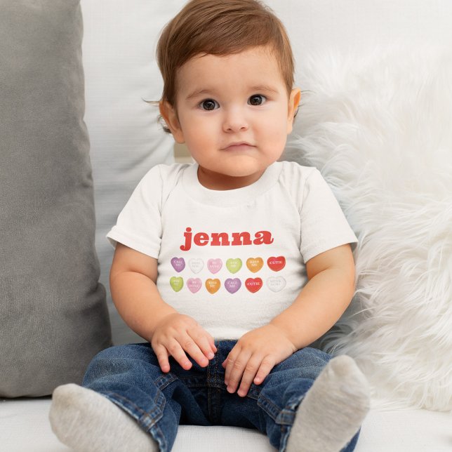 Cute Baby Valentine's Day Personalised  Baby Bodysuit (Cute adorable Valentine's Day Baby Bodysuit.)