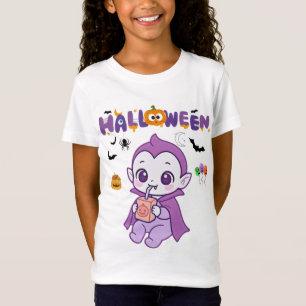 Cute Baby Vampire Halloween Kawaii Design T-Shirt