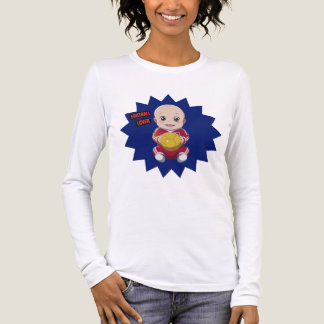 Cute baby wearing football player outfit Tri-Blend shirt