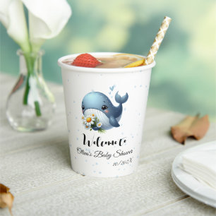 Cute Baby Whale Baby Shower Paper cup