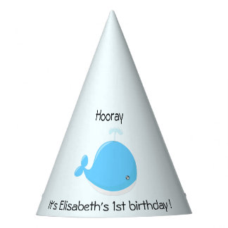 Cute baby whale kawaii cartoon kids birthday party hat