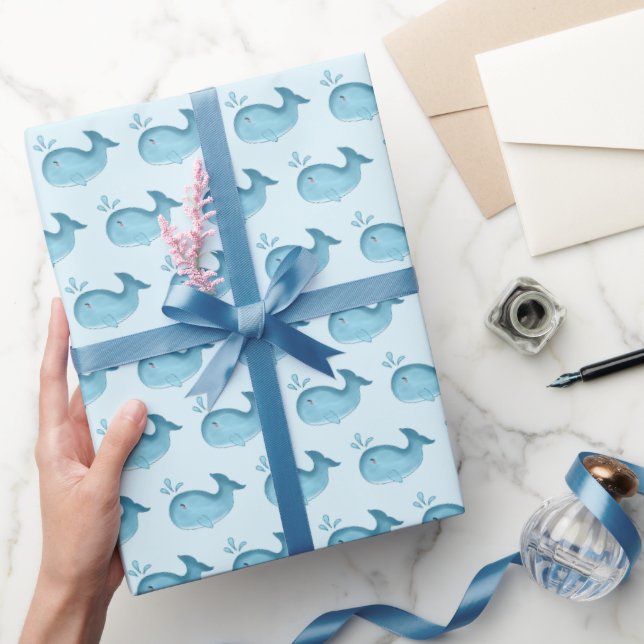 Cute Baby Whale Wrapping Paper (Gifting)