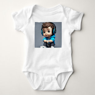 🎤 Cute Baby With Glasses Holding Microphone   Fun Bodysuit