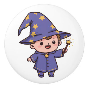 Cute Baby Wizard Magic Ceramic Knob