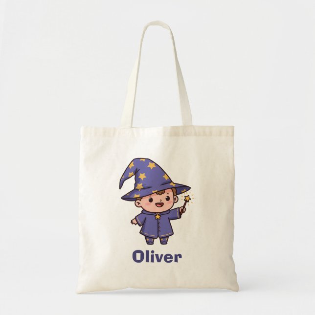 Cute Baby Wizard Magic Tote Bag (Front)