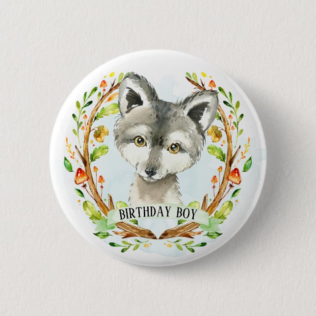 Cute Baby Wolf 6 Cm Round Badge (Front)